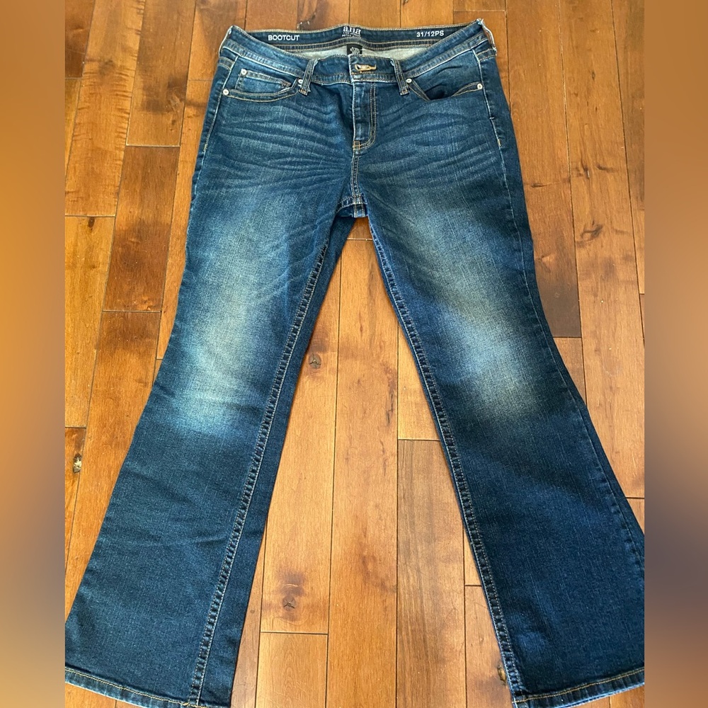 a.n.a Blue Boot Cut Jeans with Vintage Fading